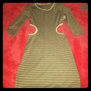 GOLD/WHITE CUTOUT DRESS